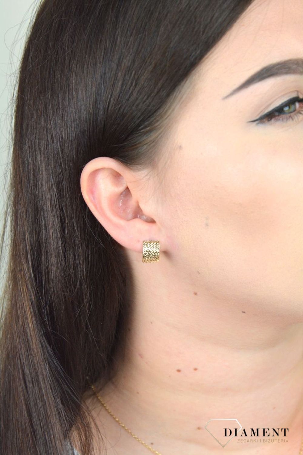 Złote kolczyki 333 'Grawerowane blaszki' KL 5011A.jpg